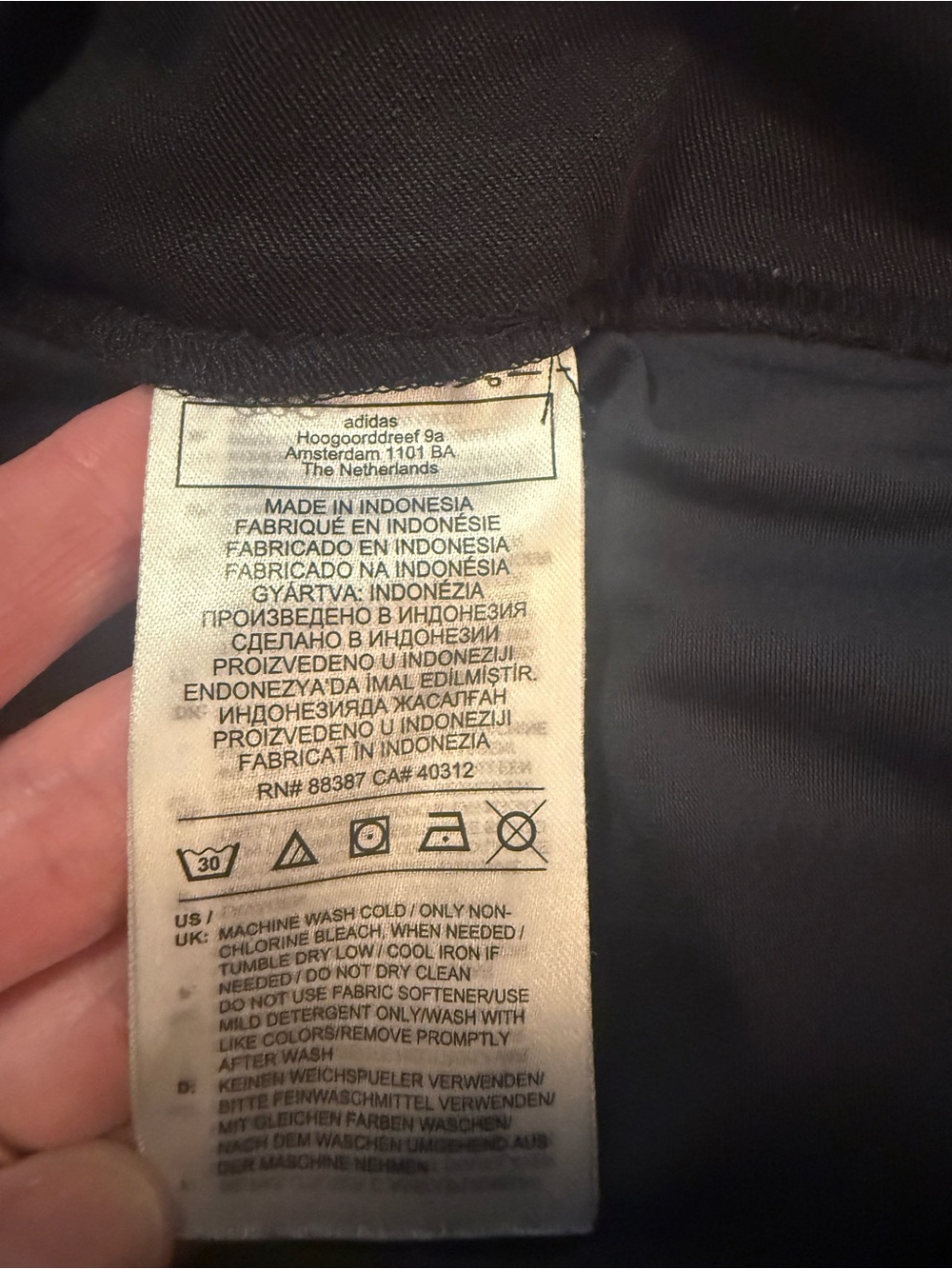 adidas Black Straight Skort with Mock Welt Pockets - Picture 6 of 6